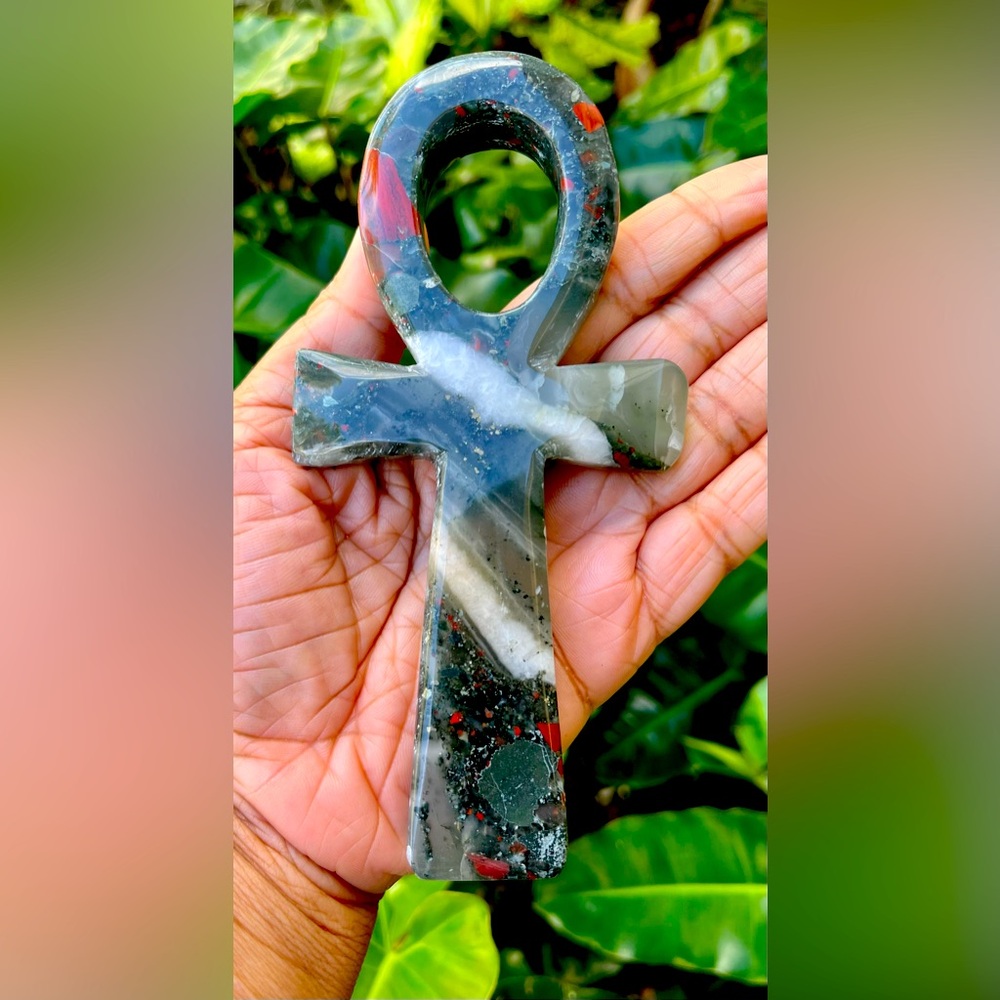 Bloodstone Crystall Ankh